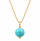18 Karat Gold Turquiose Pendant with Granulation Detail