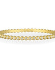 18 Karat Gold Diamond Hinged Oval Granulation Bead Bangle