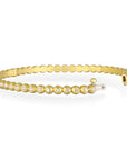 18 Karat Gold Diamond Hinged Oval Granulation Bead Bangle