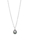 Platinum Black Tahitian Pearl Drop Pendant