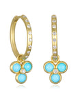 18 Karat Gold Triple Turquoise Diamond Drops