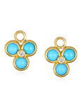 18 Karat Gold Triple Turquoise Diamond Drops