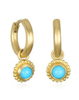 18 Karat Gold Turquoise Granulation Bezel Drops