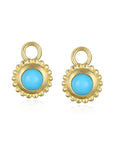 18 Karat Gold Turquoise Granulation Bezel Drops