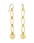 18 Karat Gold Diamond Paperclip Wheel Earrings