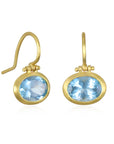 18 Karat Gold Aquamarine Hinge Earrings