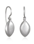 Platinum Matte Marquise Hinged Drop Earrings
