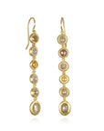 18 Karat Gold Milky Diamond Line Earrings