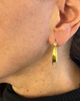 18 Karat Gold Anticlastic Hoop Diamond Earrings - small