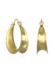 18 Karat Gold Anticlastic Hoop Diamond Earrings - medium