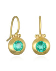 18 Karat Gold Colombian Emerald Hinge Earrings