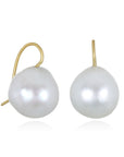 18 Karat Gold White South Sea Baroque Pearl Earrings