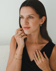 18 Karat Gold Brazilian Emerald Dome Ring