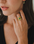 18 Karat Gold Colombian Emerald Bezel Ring