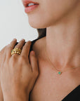 18 Karat Gold Colombian Emerald Bezel Necklace