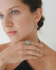 Platinum Milky Diamond Daisy Ring