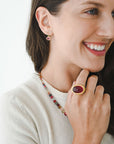 22 Karat Gold Rubellite Tourmaline Cabochon Ring