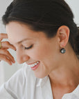 18 Karat Gold Black Tahitian Baroque Pearl Drop Earrings