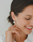 18 Karat Gold White South Sea Baroque Pearl Earrings