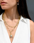 18 Karat Gold Handmade Mini Marquise Link Chain 18"