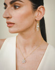 18 Karat Gold Ceylon Moonstone Daisy Pendant