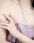 Platinum Hand-Wrapped Diamond Bead Necklace