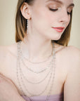Platinum Hand-Wrapped Diamond Bead Necklace