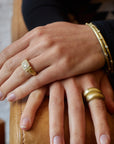 18 Karat Gold Diamond Pave Chiclet Ring