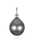 Platinum Black Tahitian Pearl Drop Pendant