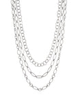 Platinum Round Planished Link Chain
