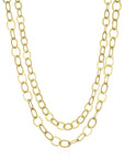 18 Karat Gold Oval Planished Link Chain