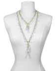 18 Karat Gold Graduated Moonstone Fringe 36" Necklace