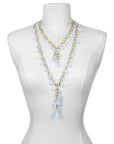 18 Karat Gold Graduated Moonstone Fringe 22" Necklace