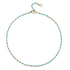 18 Karat Gold Handwrapped Turquoise Bead Necklace