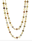 18 Karat Gold Milky Diamond Bead Necklace