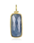 18 Karat Gold Blue Sapphire Slice Hinged Pendant