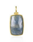 18 Karat Gold Blue Sapphire Slice Hinged Pendant
