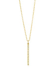 18 Karat Gold Diamond Baguette Bar Pendant