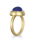 18 Karat Gold Tanzanite Cabachon Ring - 10.97 Cts