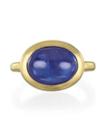 18 Karat Gold Tanzanite Cabachon Ring - 10.97 Cts