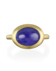 18 Karat Gold Tanzanite Cabachon Ring - 8.21 Cts