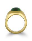 18 Karat Gold Cushion Green Tourmaline Cabochon RIng