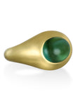 18 Karat Gold Oval Green Tourmaline Cabochon RIng