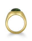 18 Karat Gold Oval Green Tourmaline Cabochon RIng