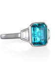 Platinum Indicolite Tourmaline Diamond Ring