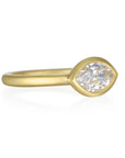 18 Karat Gold Marquise Diamond Bezel Ring