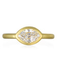18 Karat Gold Marquise Diamond Bezel Ring