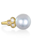 18 Karat Gold White South Sea Pearl and Diamond Ring