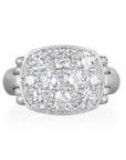 Platinum Pave Diamond Hinged Chiclet Ring