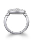 Platinum Pave Diamond Hinged Chiclet Ring